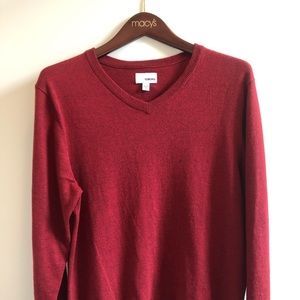 Sonoma 60/40 Blend V-Neck Sweater - Red